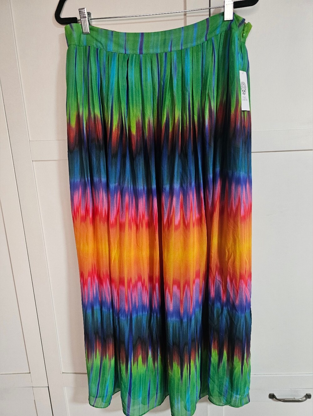 Vince Camuto Womens 14 Maxi Skirt NWT Extra Long 39" Pleated Multicolor MSR $128